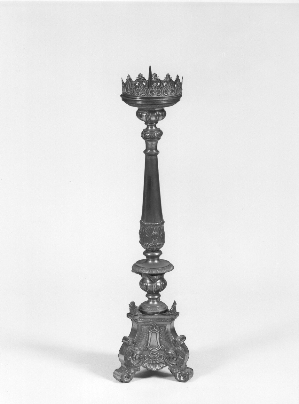 candeliere d'altare, opera isolata - produzione lombarda (seconda metà sec. XIX)
