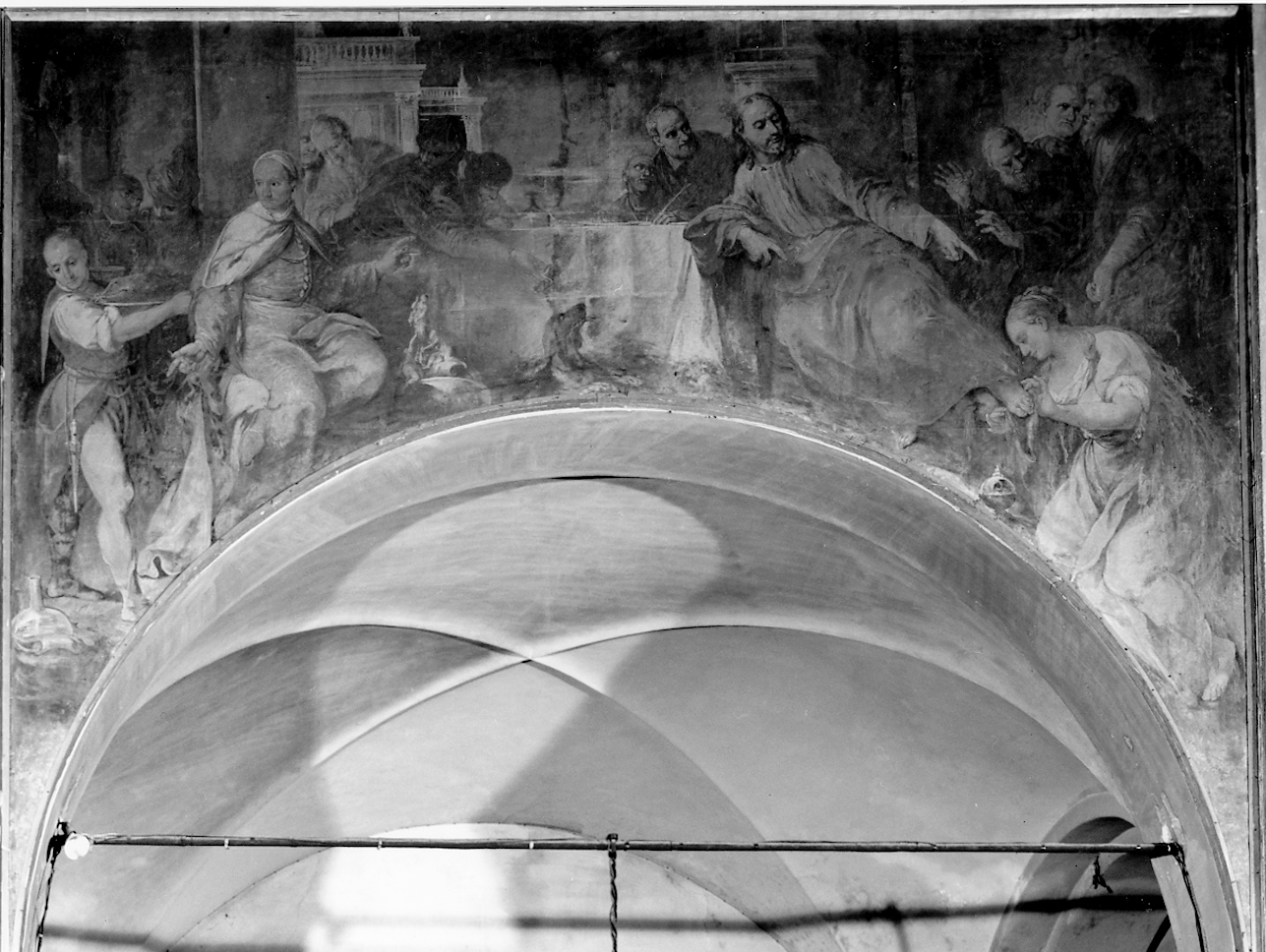 cena in casa di Simone il fariseo (dipinto, elemento d'insieme) di Celesti Andrea (inizio sec. XVIII)