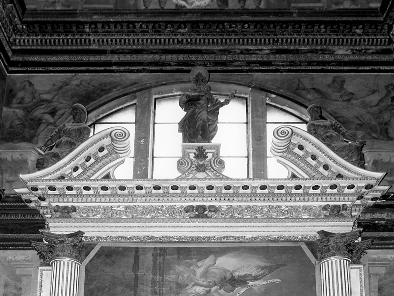 timpano, elemento d'insieme di Leoni Francesco - bottega bresciana (seconda metà, primo quarto sec. XVII, sec. XVIII)