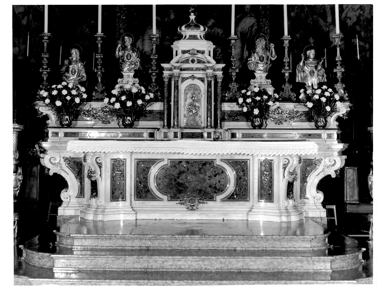 altare maggiore, opera isolata di Tarbini Gaspare, Scalvi, Orlandi Angelo, Ferrazzoli Carlo (sec. XVIII)