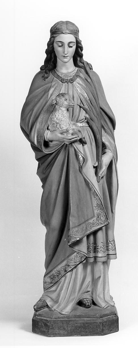 Sant'Agnese (statua, opera isolata) di Righetti Emilio (sec. XX)