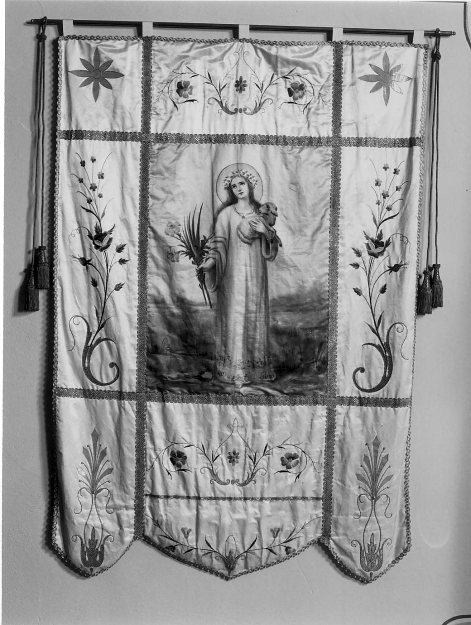 stendardo processionale, opera isolata - manifattura lombarda (fine/inizio secc. XIX/ XX)