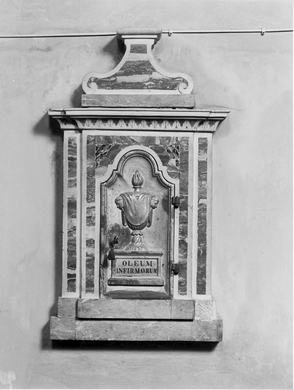 armadietto per oli santi, opera isolata - manifattura lombarda (fine/inizio secc. XVIII/ XIX)