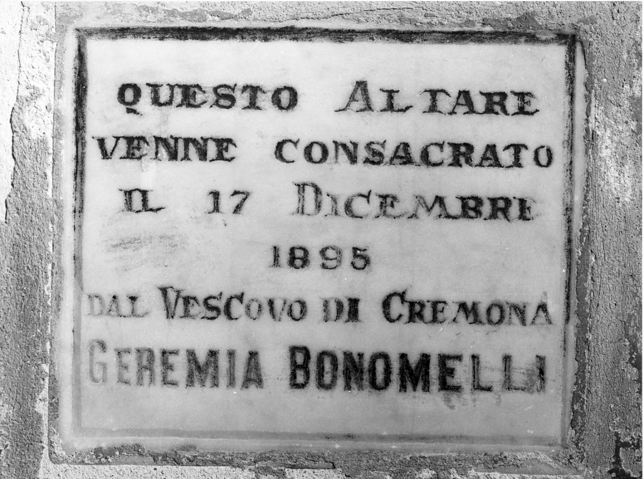 lapide documentaria, opera isolata - manifattura lombarda (sec. XIX)