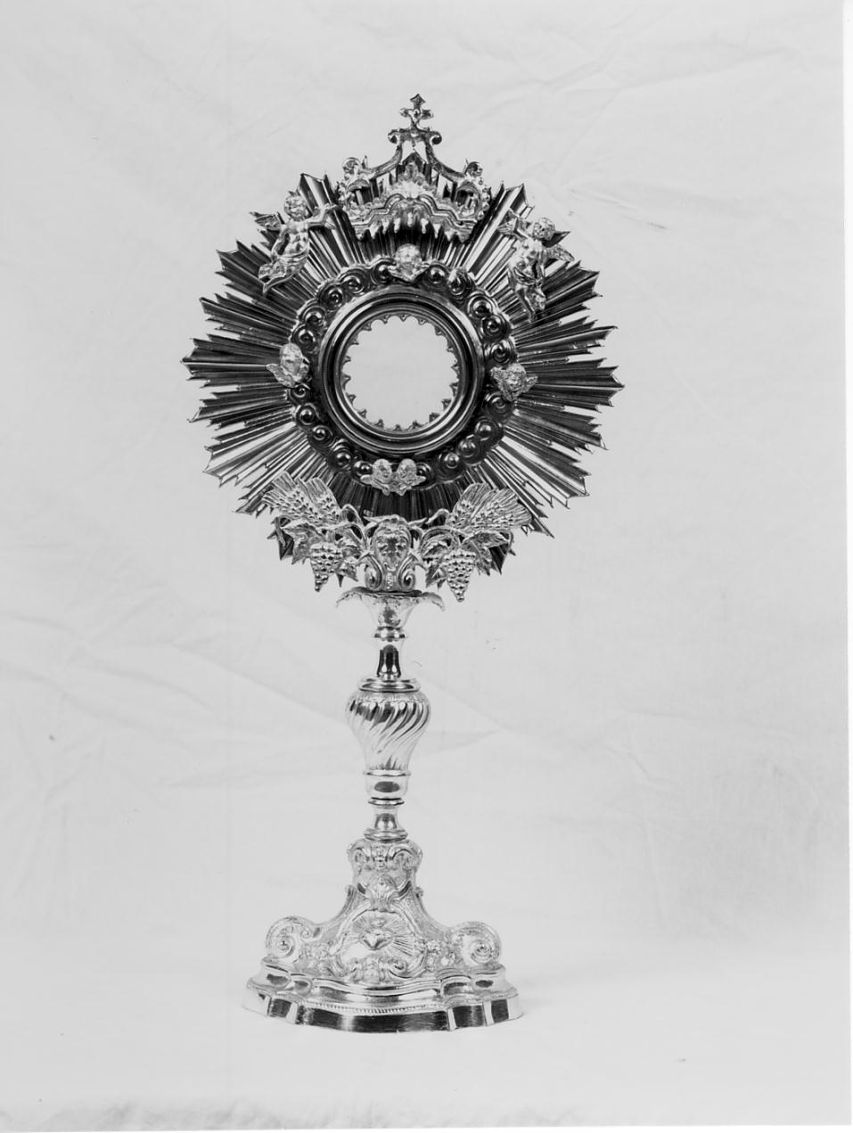 ostensorio, opera isolata - manifattura lombarda (fine/inizio secc. XIX/ XX)