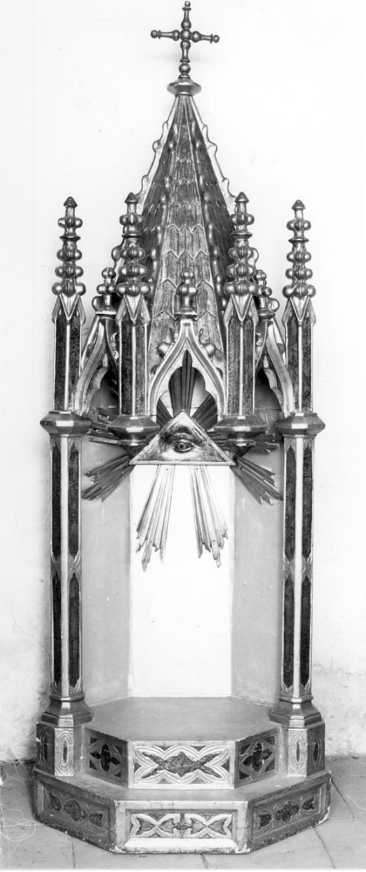 tronetto per esposizione eucaristica, opera isolata - manifattura lombarda (seconda metà sec. XIX)
