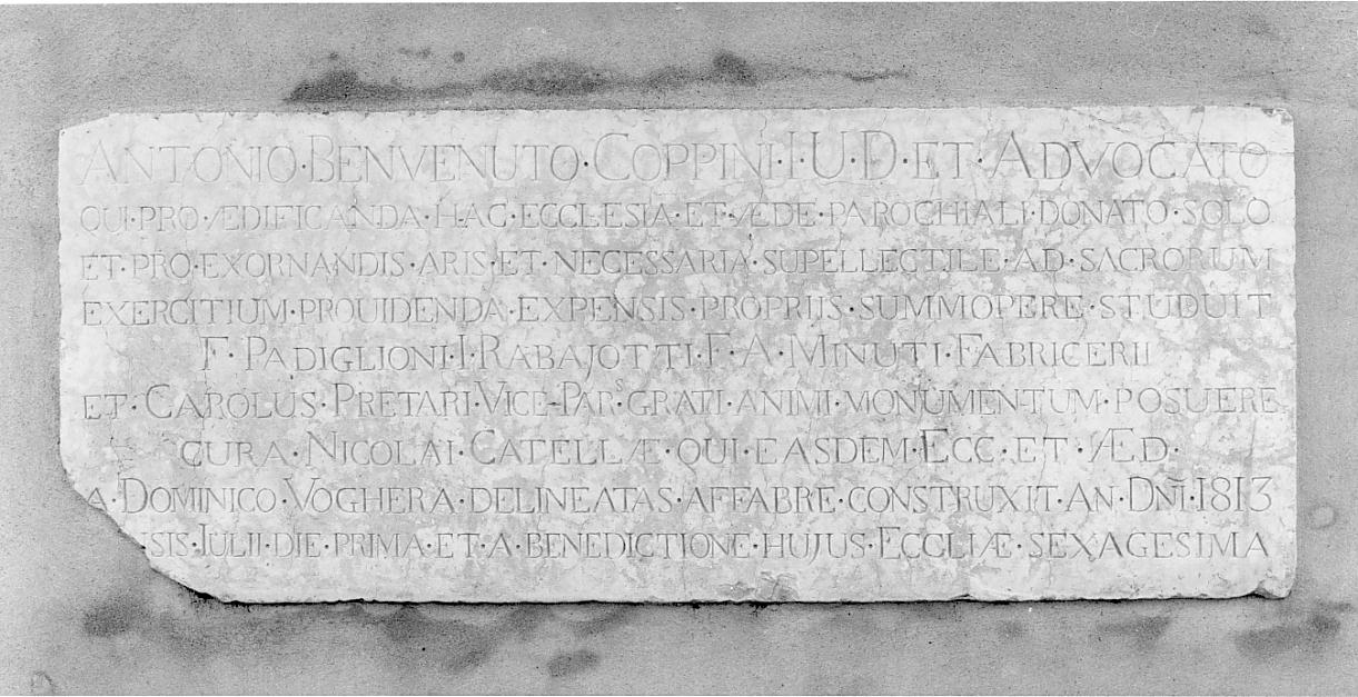 lapide commemorativa, opera isolata - ambito cremonese (sec. XIX)