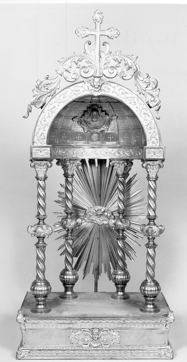 tronetto per esposizione eucaristica, opera isolata - manifattura lombarda (primo quarto sec. XX)