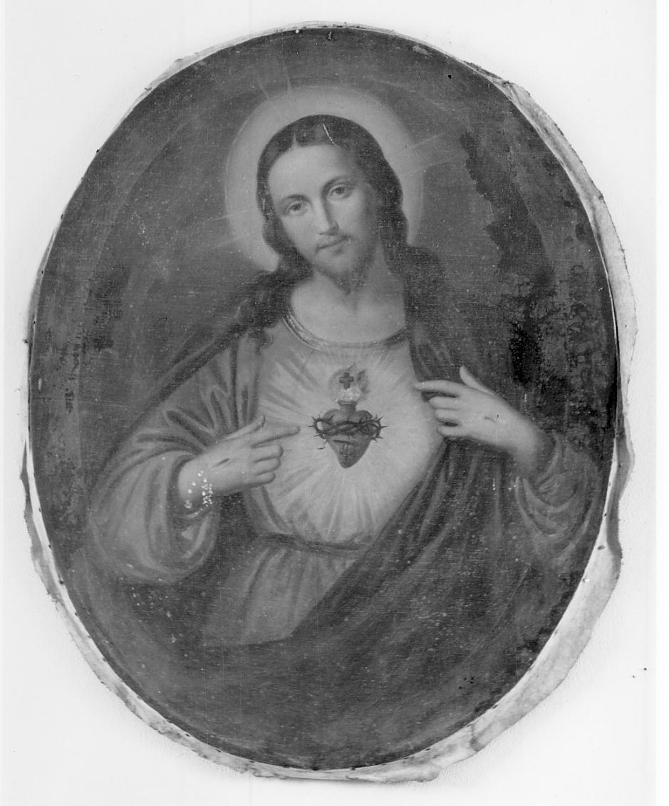 Sacro Cuore di Gesù (dipinto, opera isolata) - manifattura lombarda (seconda metà sec. XIX)