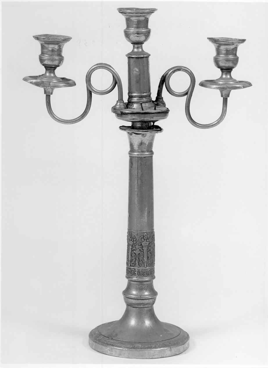 candelabro, serie - manifattura lombarda (prima metà sec. XIX)