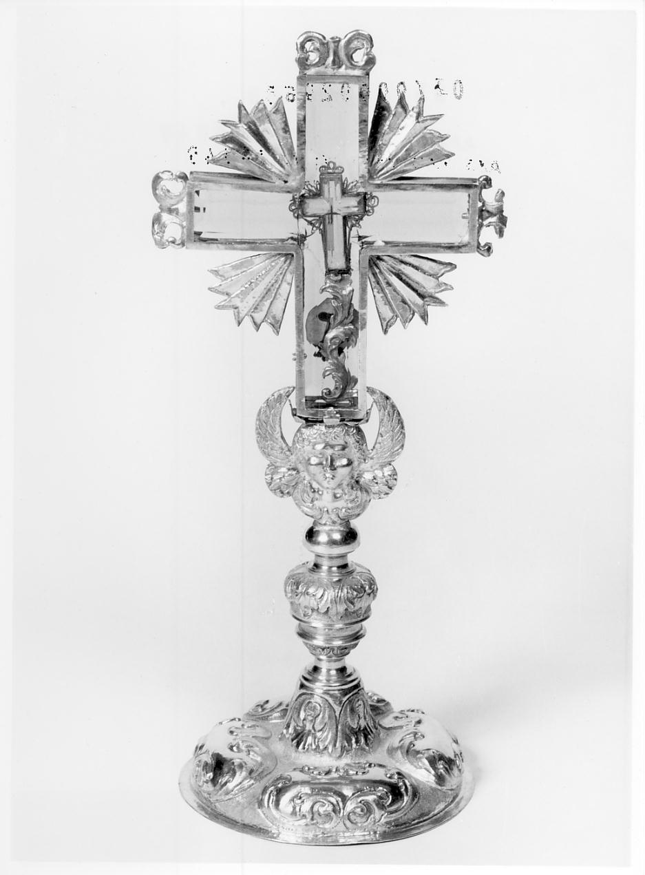 reliquiario - a croce, opera isolata - ambito cremonese (sec. XVIII)