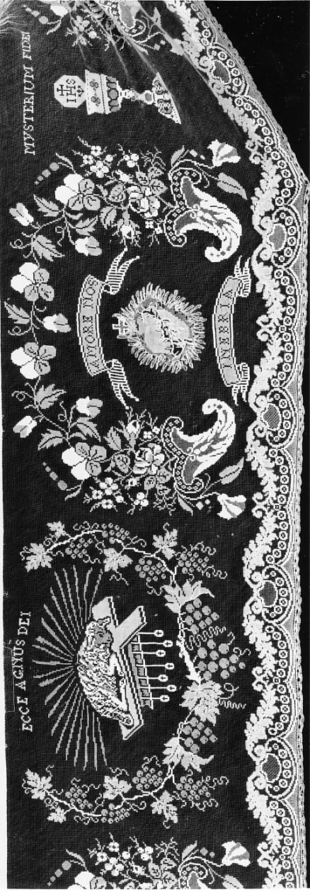 simboli eucaristici (tovaglia d'altare, opera isolata) - manifattura cremonese (primo quarto sec. XX)