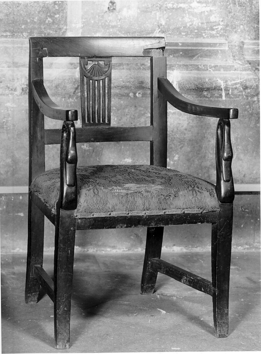 sedia - a braccioli, opera isolata - bottega cremonese (prima metà sec. XIX)