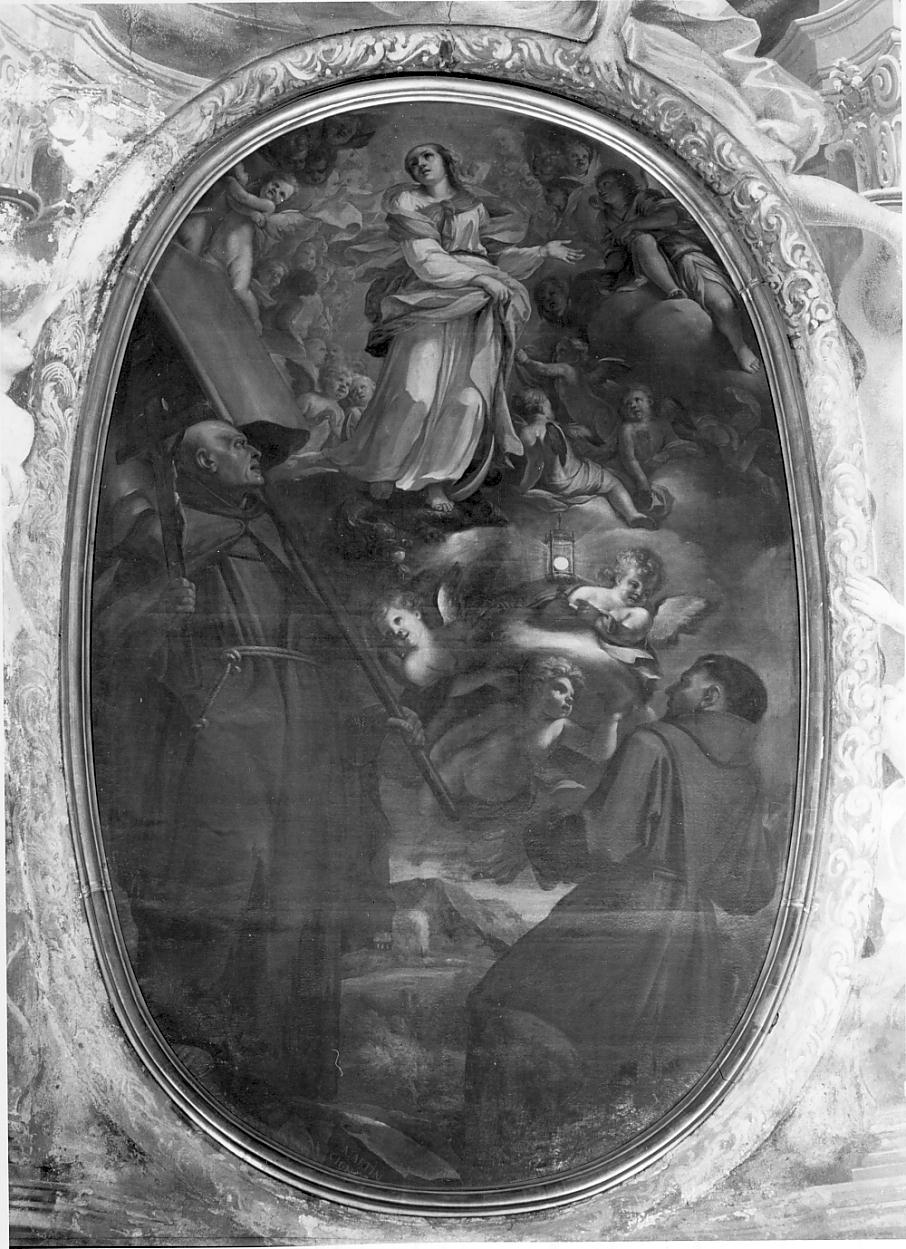 Madonna con S. Giovanni da Capestrano e S. Pasquale Baylon (dipinto, opera isolata) di Cignaroli Martino (seconda metà sec. XVII)