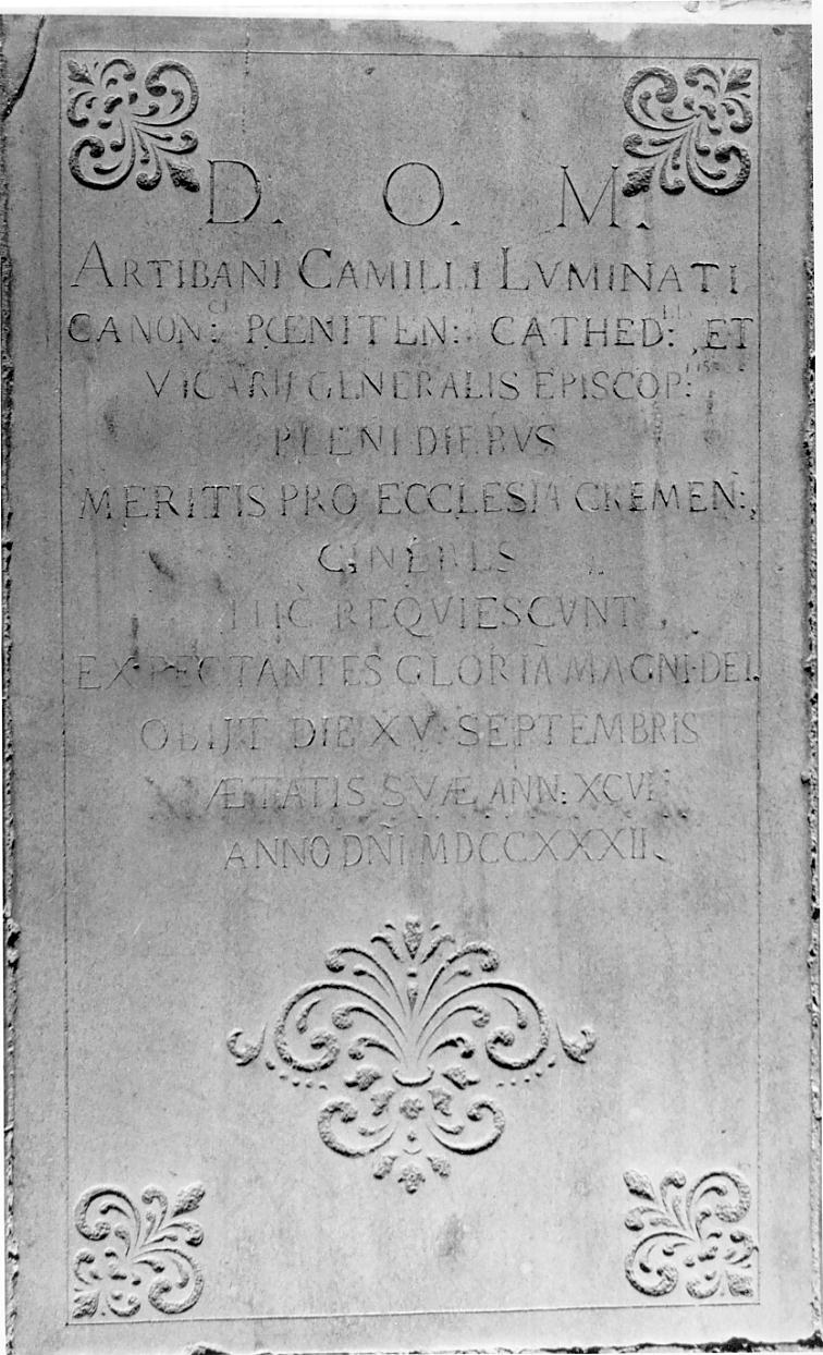 lapide, opera isolata - ambito lombardo (sec. XVIII)