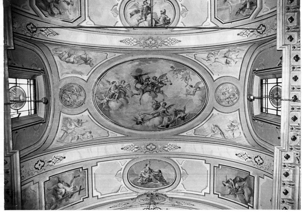 l'Arcangelo Michele e le tre virtù (decorazione pittorica, ciclo) - ambito italiano (sec. XVIII)