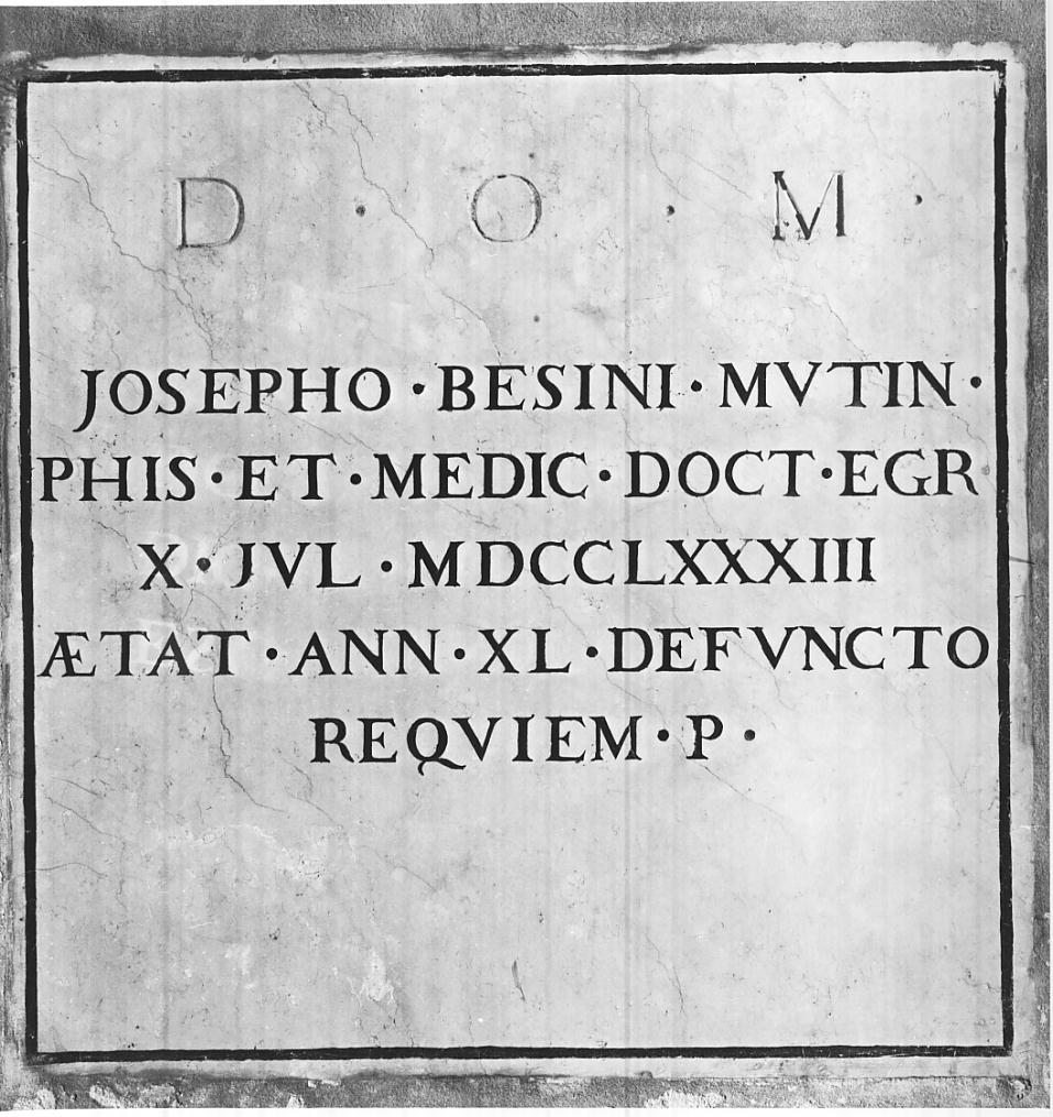 lapide tombale, opera isolata - ambito italiano (seconda metà sec. XVIII)