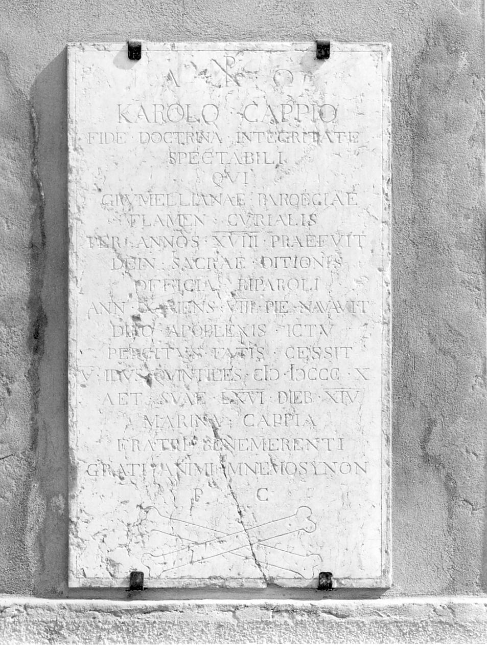 lapide, opera isolata - manifattura cremonese (sec. XIX)