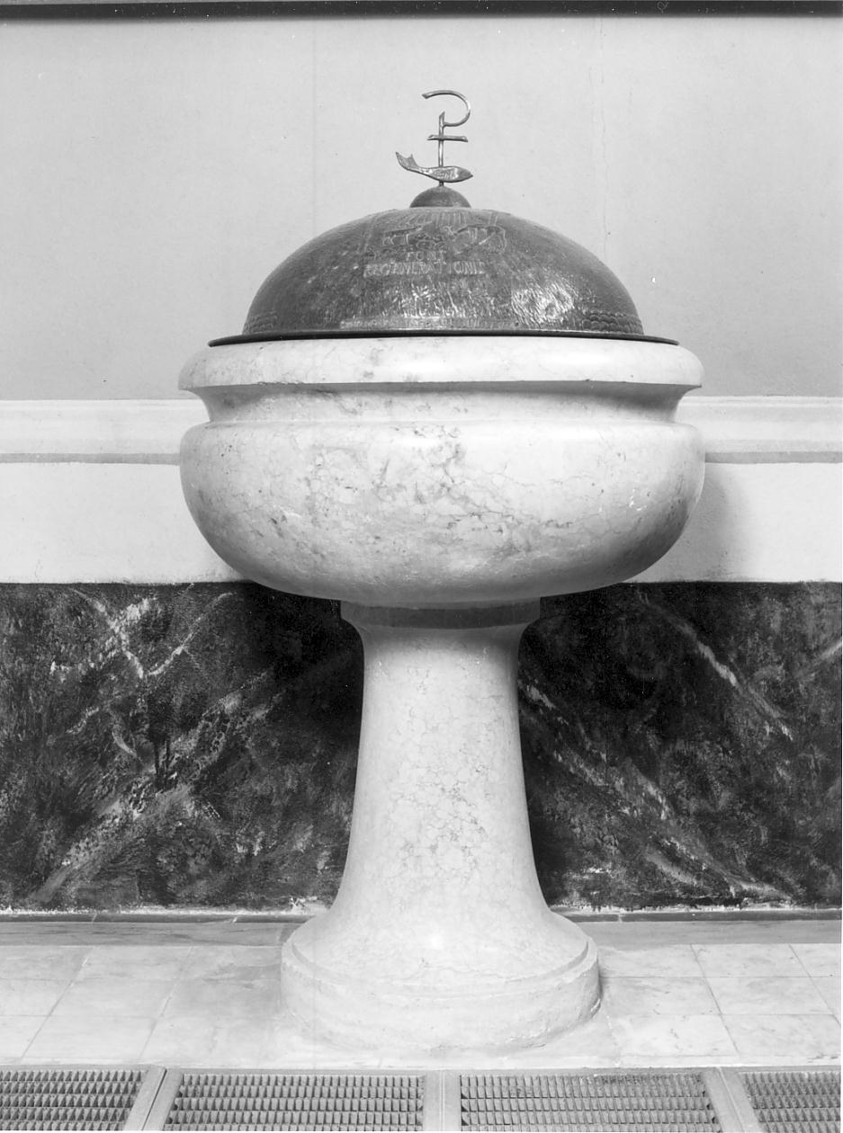 fonte battesimale, opera isolata - manifattura cremonese (primo quarto sec. XX)