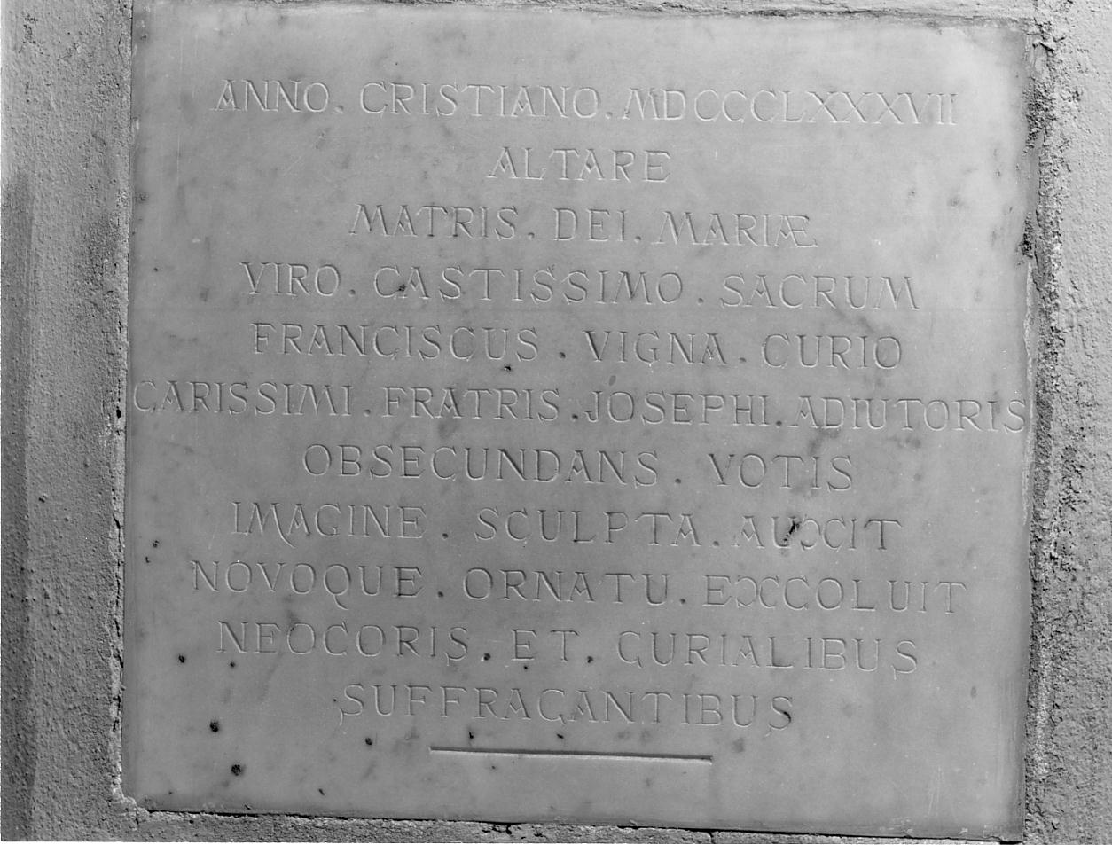 lapide, opera isolata - manifattura cremonese (sec. XIX)