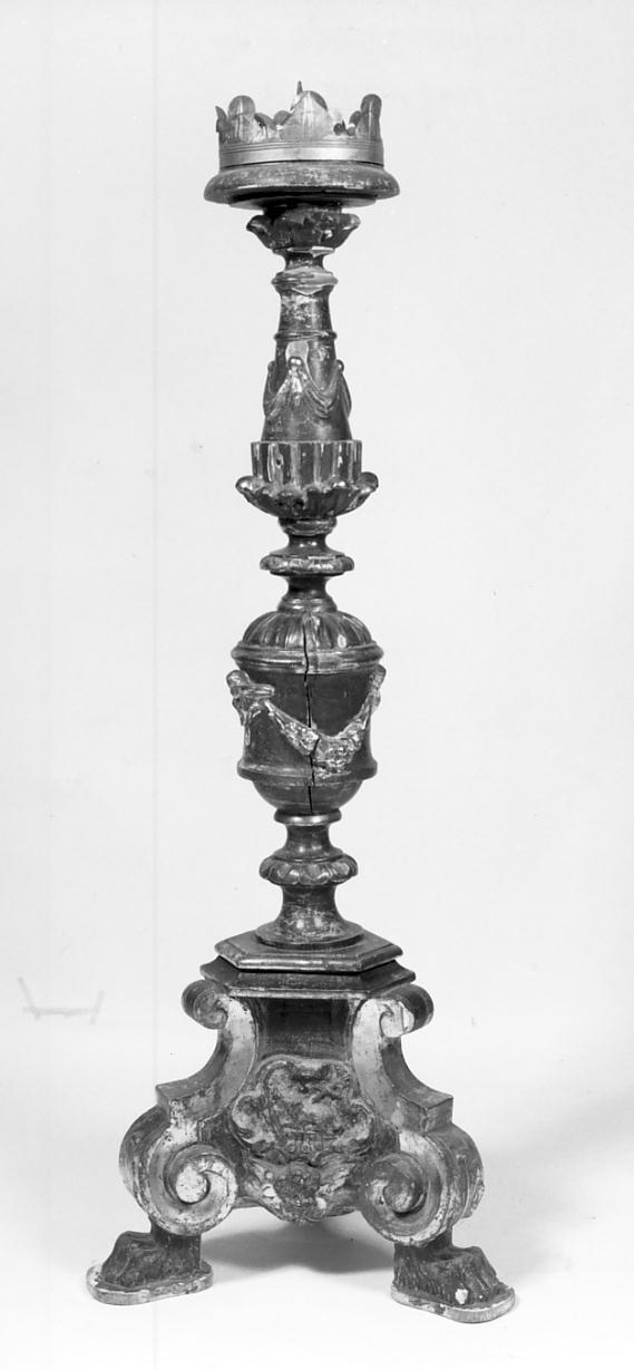 candelabro, opera isolata - manifattura cremonese (seconda metà sec. XVIII)