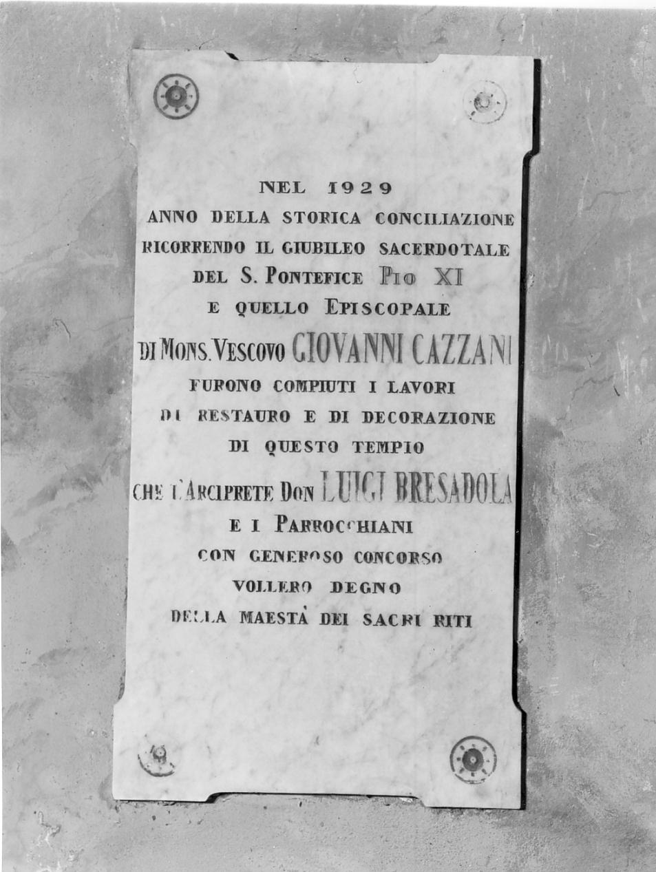 lapide, opera isolata - manifattura cremonese (sec. XX)