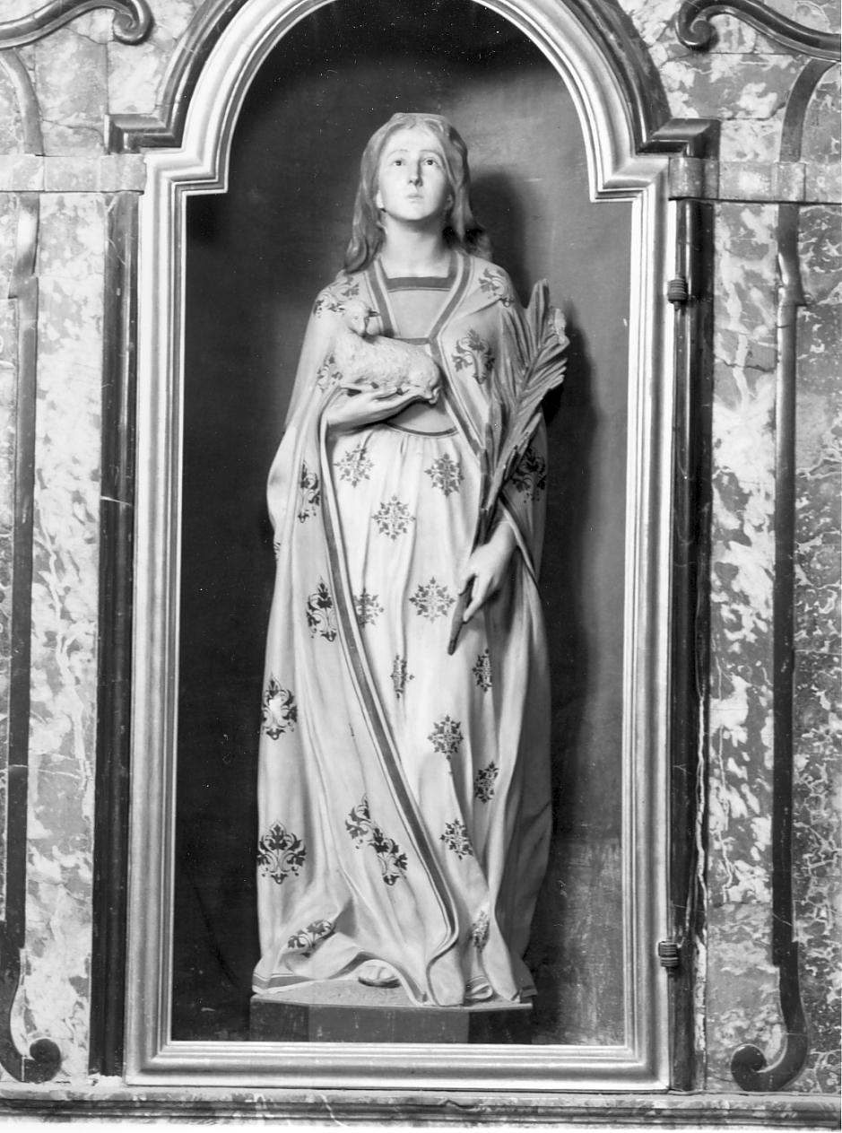 Sant'Agnese (statua, opera isolata) - manifattura lombarda (prima metà sec. XX)