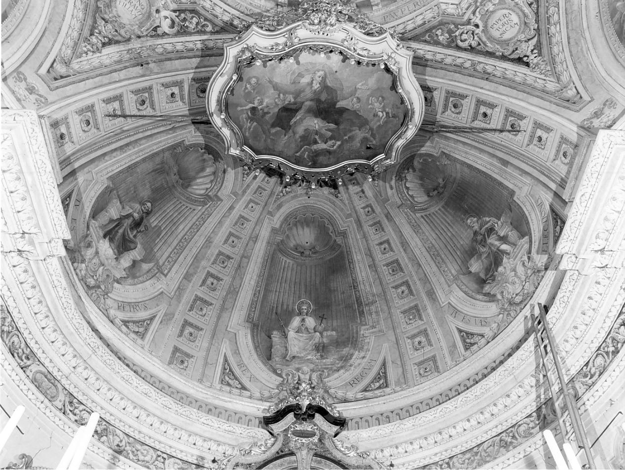 Santi/ Cristo re/ motivi decorativi (dipinto, elemento d'insieme) di Benedini Ottorino, Barbiani Umberto detto Gucin (sec. XX)