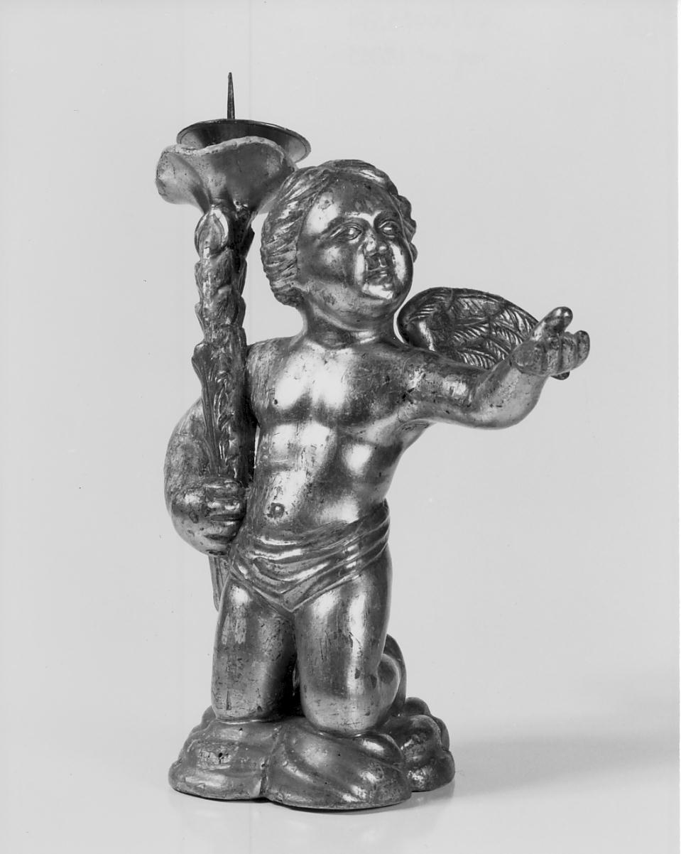 candelabro - a statuetta, serie - manifattura cremonese (fine/inizio secc. XIX/ XX)