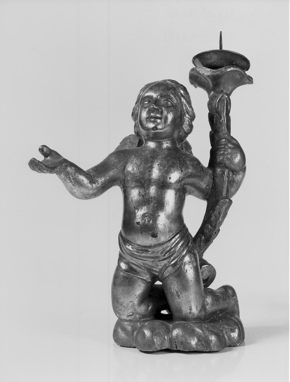 candelabro - a statuetta, serie - manifattura cremonese (fine/inizio secc. XIX/ XX)