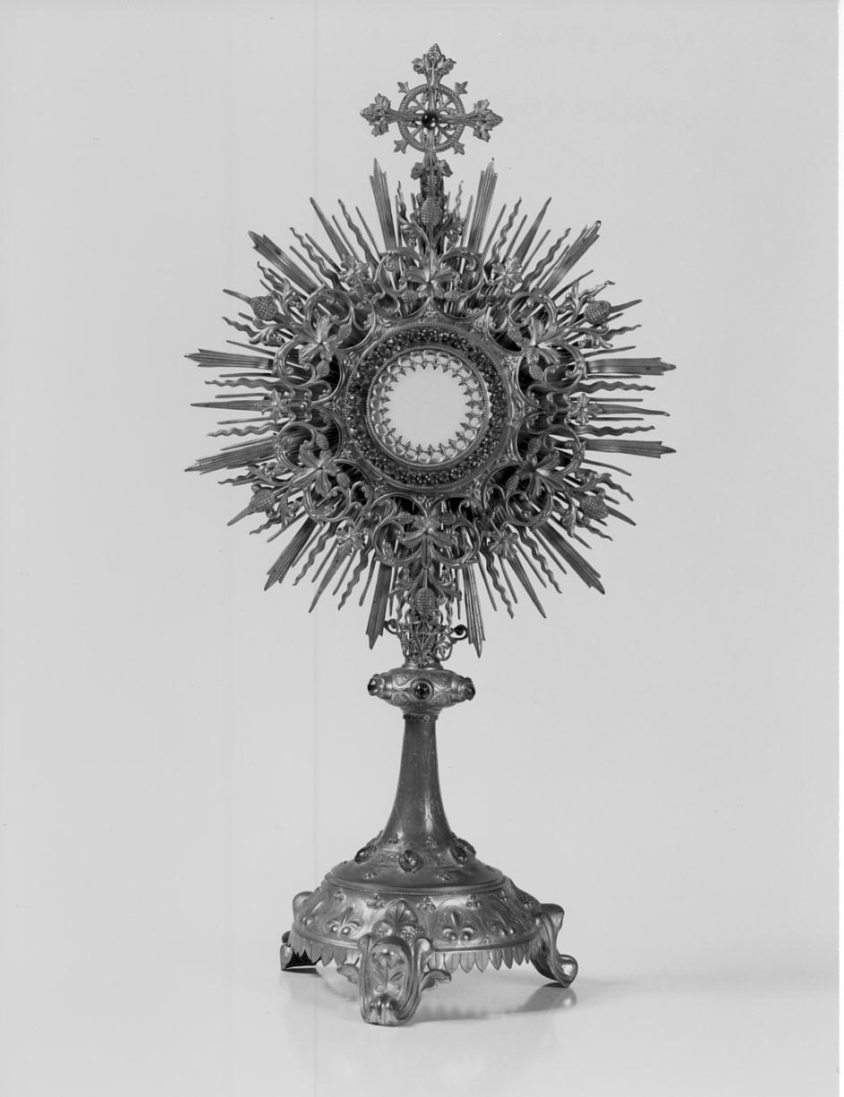 ostensorio - a raggiera, opera isolata - manifattura lombarda (seconda metà sec. XIX)