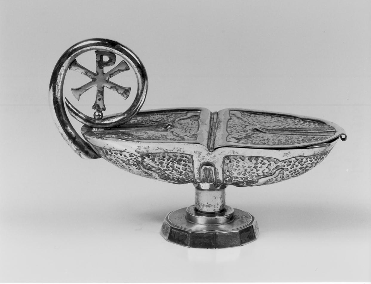 navicella portaincenso - a doppia valva, opera isolata - manifattura lombarda (prima metà sec. XX)