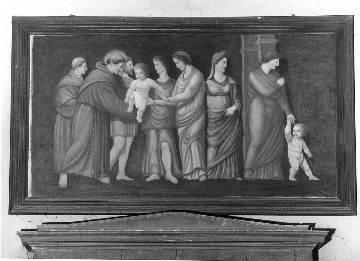 Sant'Antonio da Padova e il miracolo del neonato (dipinto) - ambito mantovano (secondo quarto sec. XX)