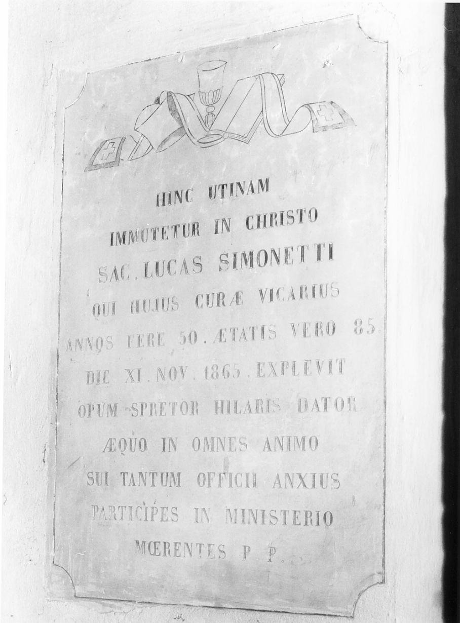 lapide commemorativa - ambito mantovano (sec. XIX)