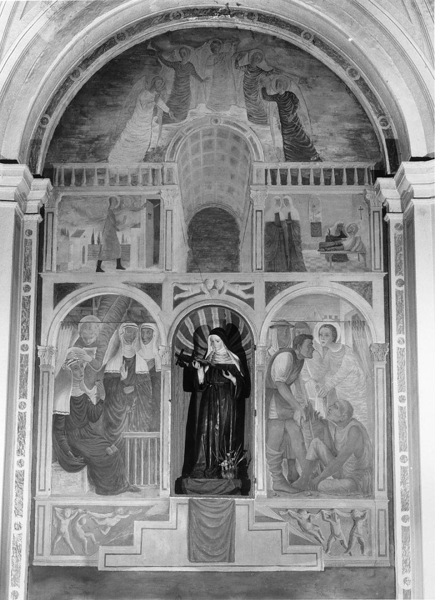 Episodi della vita di Santa Rita da Cascia (dipinto) - ambito mantovano (sec. XX)