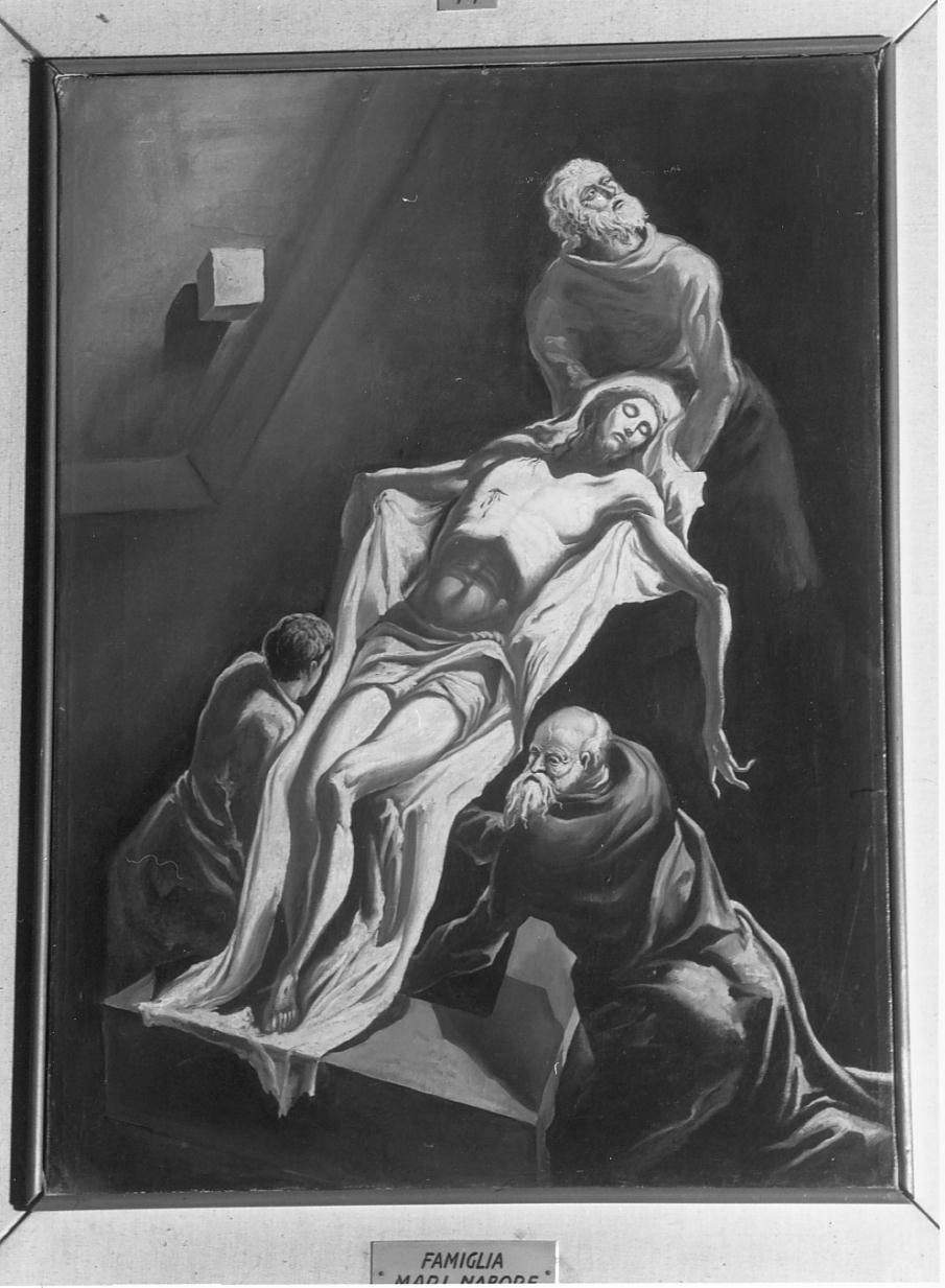 Stazione XIII: Gesu' deposto dalla croce (dipinto) di Frigeri Lanfranco (sec. XX)