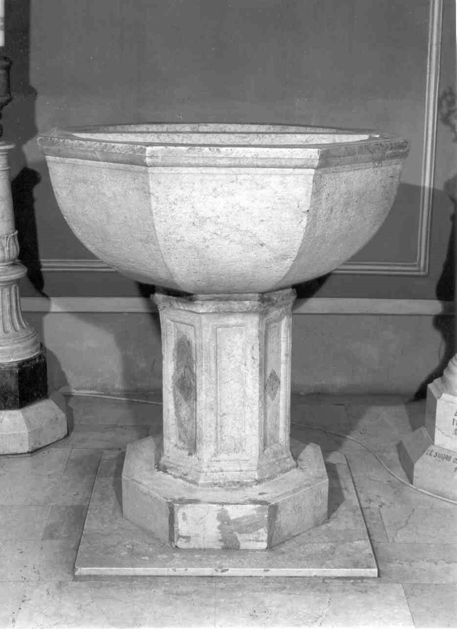 fonte battesimale - a fusto, opera isolata - bottega bresciana (metà sec. XVI)