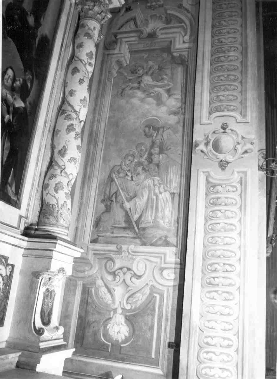 San Carlo Borromeo soccorre un appestato/ San Carlo Borromeo comunica San Luigi Gonzaga (dipinto, coppia) di Cominelli Angelo (secc. XIX/ XX)