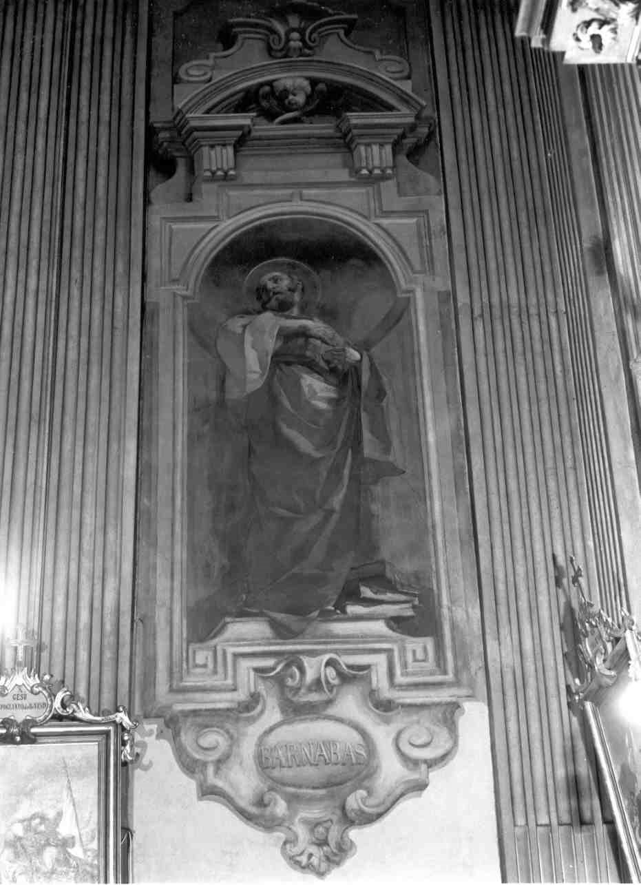 Finta architettura con San Barnaba (dipinto, elemento d'insieme) di Cominelli Angelo (secc. XIX/ XX)