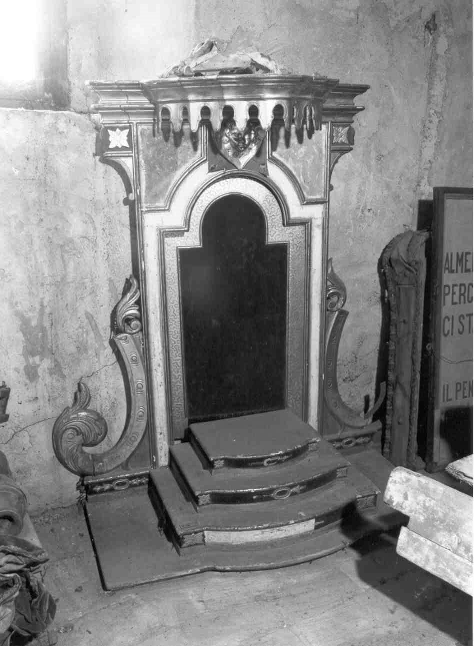 tronetto per esposizione eucaristica, opera isolata - ambito bresciano (seconda metà sec. XIX)