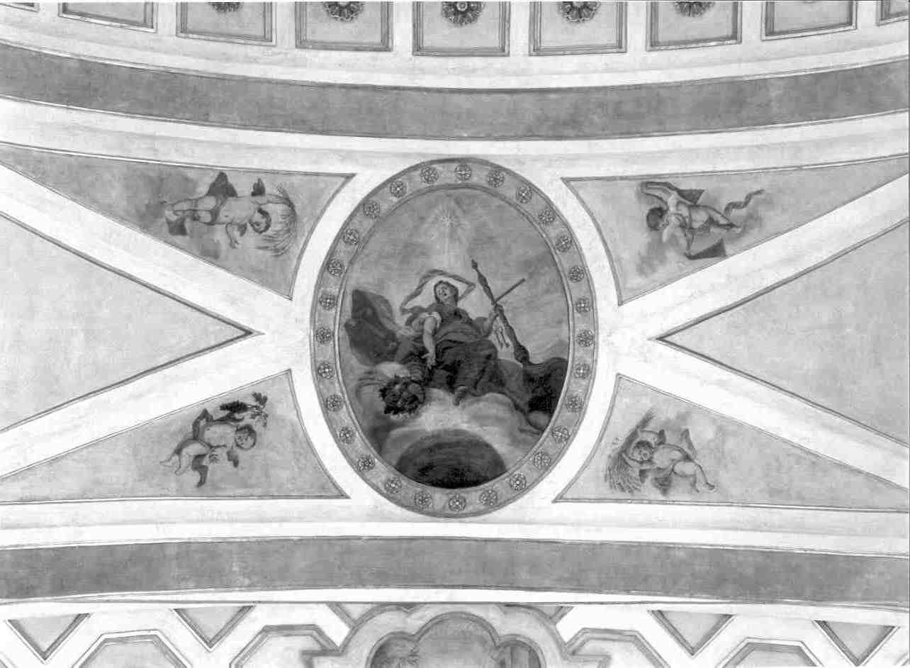 motivi decorativi a cassettoni con rosette/ angioletti con simboli eucaristici (decorazione plastico-pittorica, elemento d'insieme) di Cappi R.I (sec. XVIII)