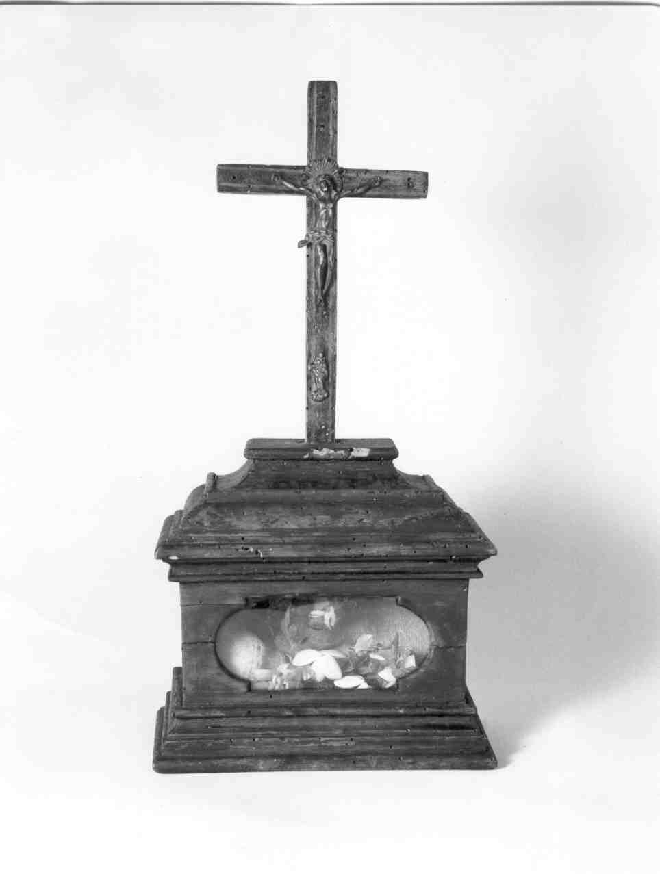 reliquiario a teca - a urna, opera isolata - bottega mantovana (ultimo quarto sec. XVIII)