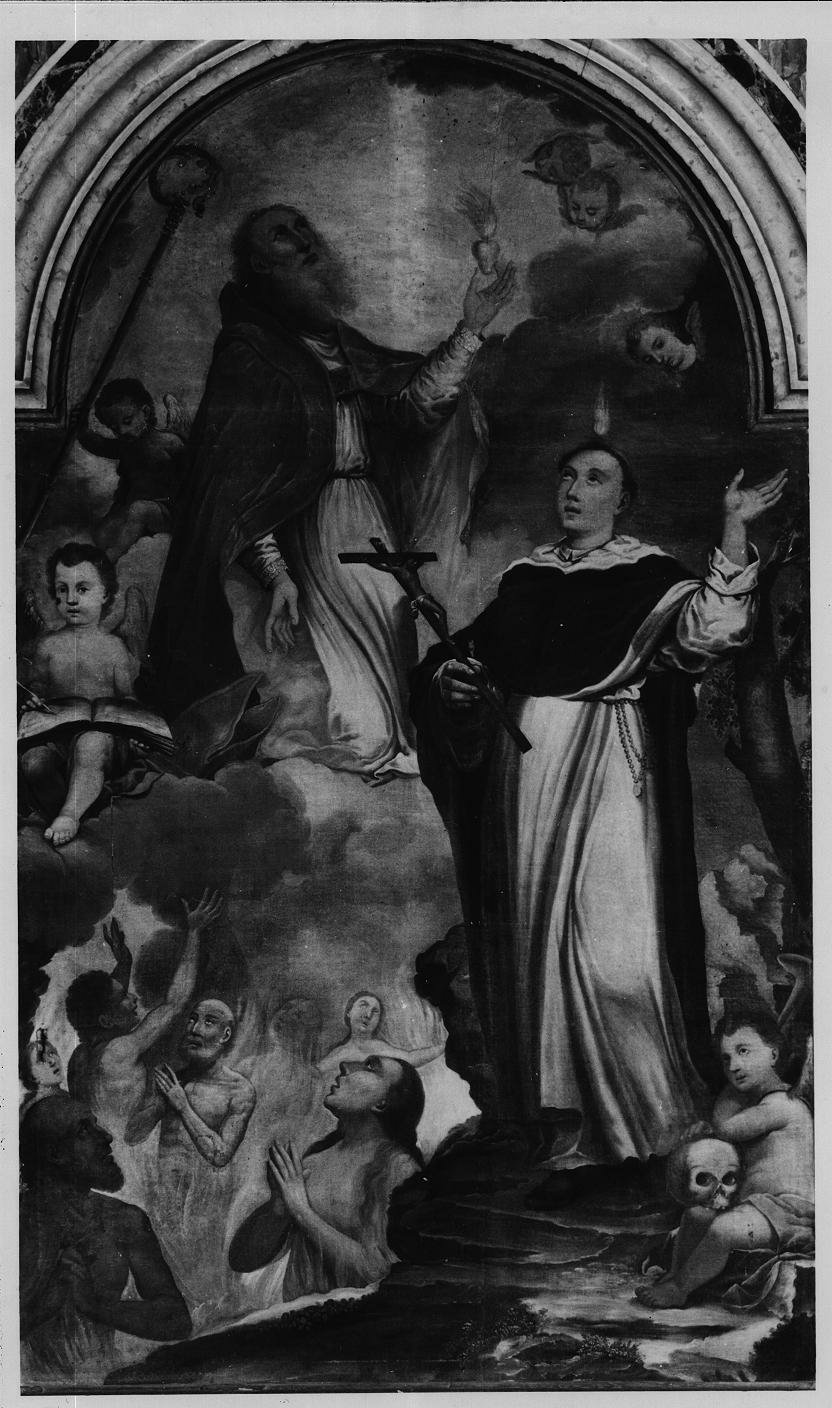 San Vincenzo Ferreri, Sant'Agostino e le anime purganti (dipinto, opera isolata) di Mussoline da Bernardo (sec. XVIII)