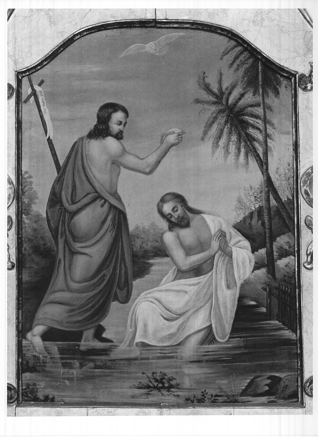 battesimo di Cristo (dipinto, elemento d'insieme) - ambito cremonese (sec. XIX)