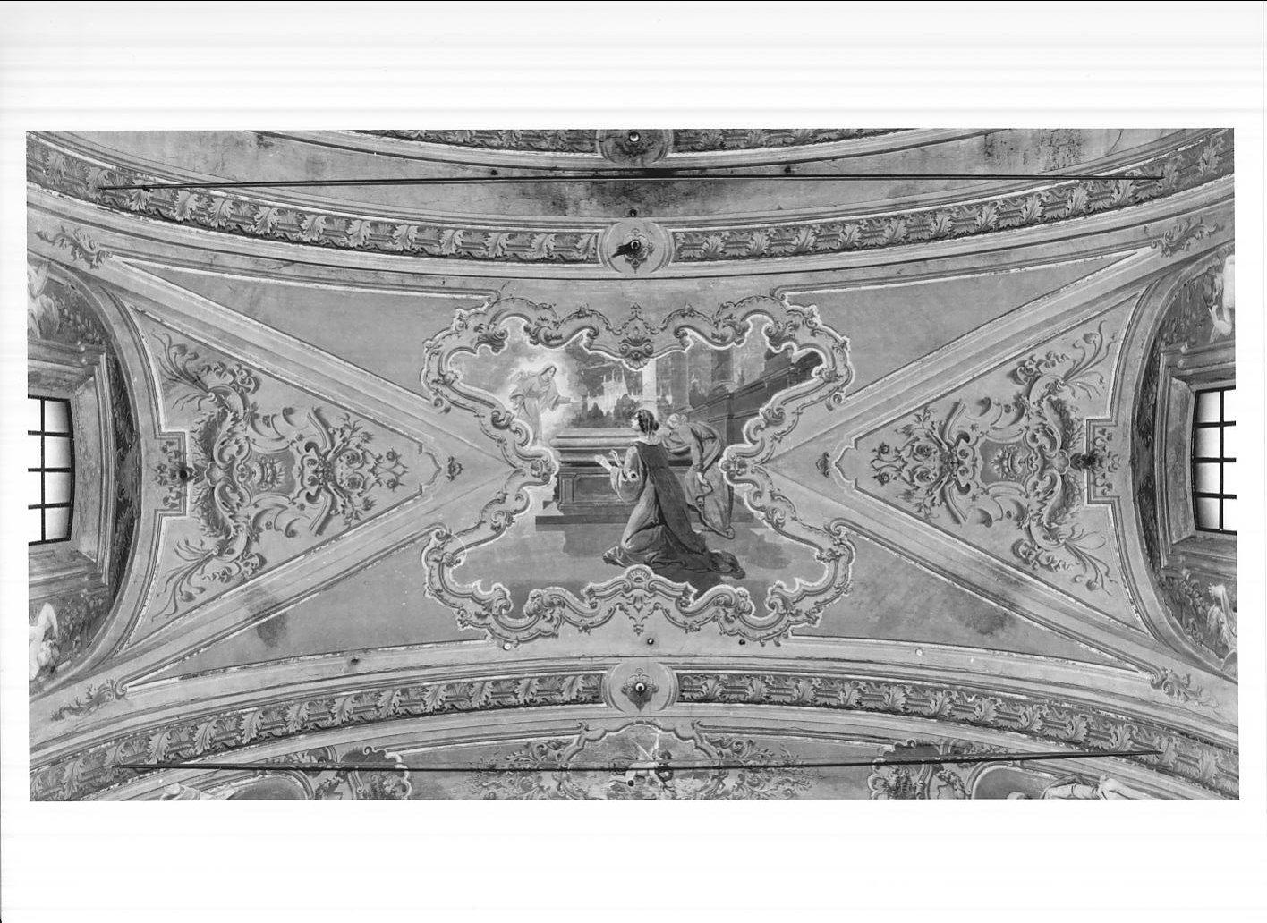 Episodi della vita di S. Lucia / Santi / apostoli / angioletti / motivi de corativi (dipinto, elemento d'insieme) di Aroldi E (sec. XX)