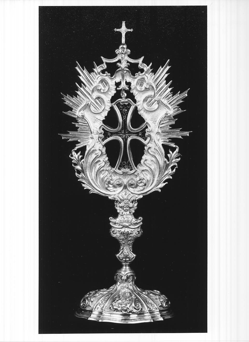 reliquiario - a ostensorio, opera isolata - ambito parmense (sec. XIX)