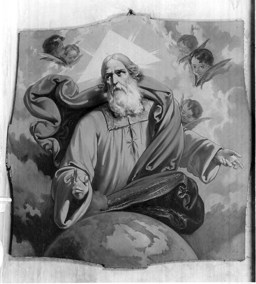 Dio Padre tra angeli (dipinto, opera isolata) di Aroldi E (sec. XX)
