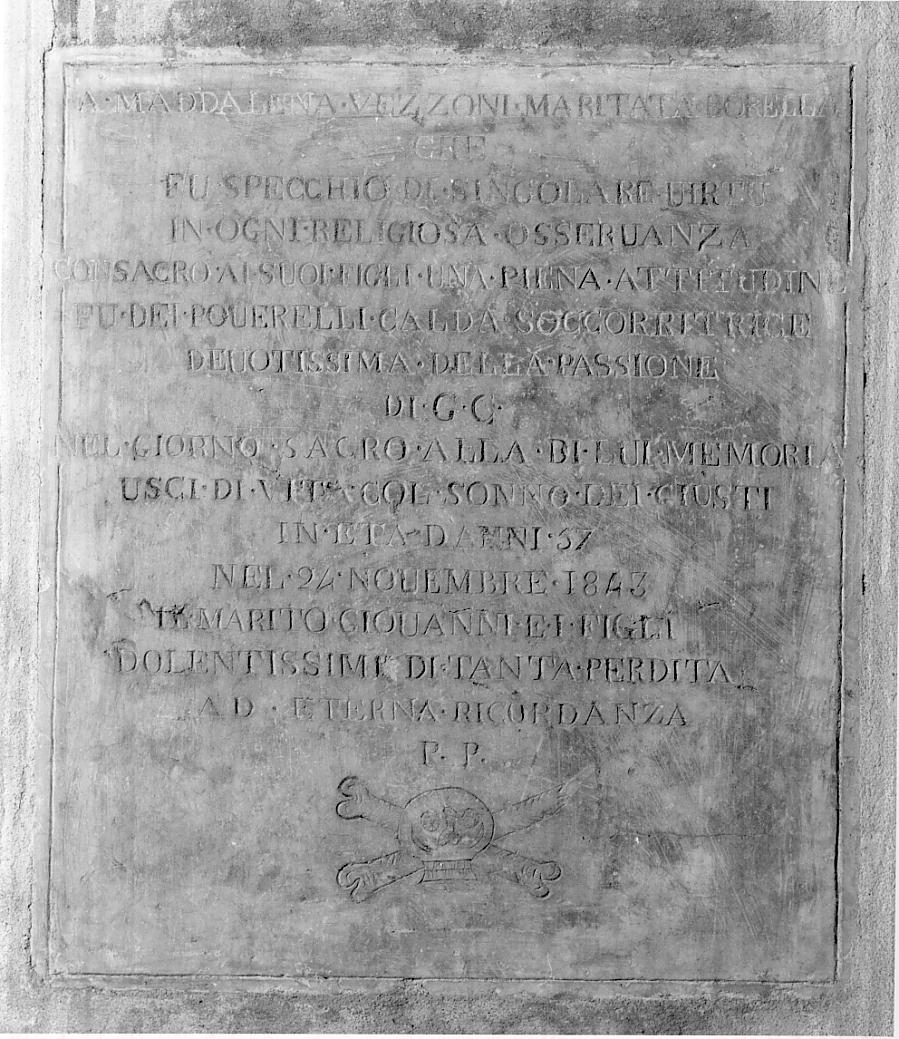 lapide, opera isolata - ambito cremonese (sec. XIX)