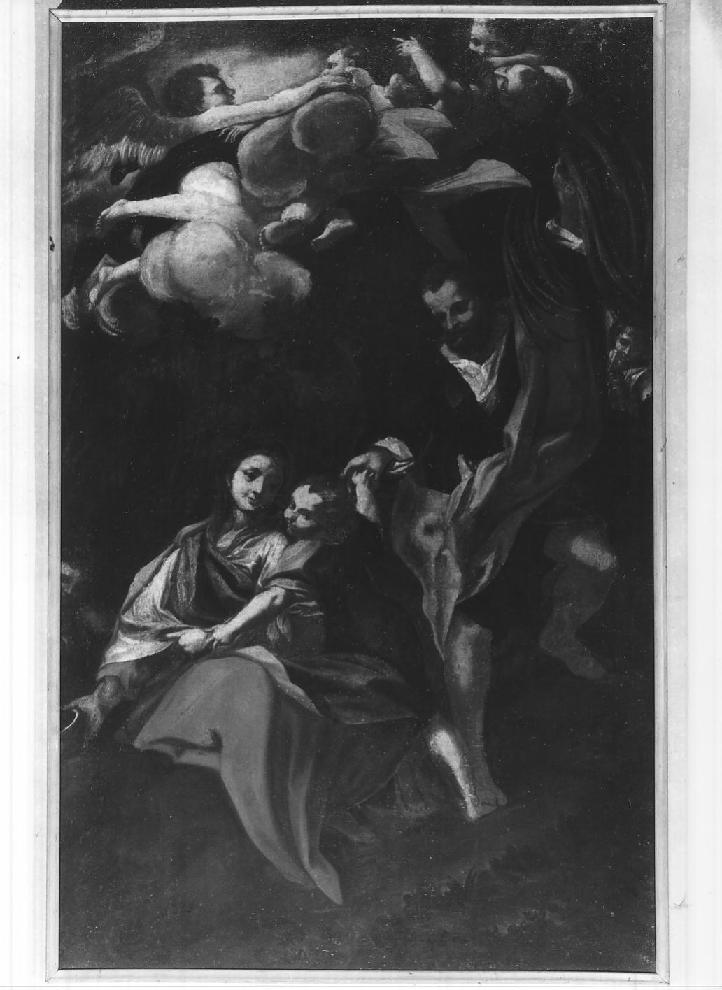 Madonna della scodella, riposo nella fuga in Egitto (dipinto, opera isolata) - ambito bresciano (prima metà sec. XVIII)