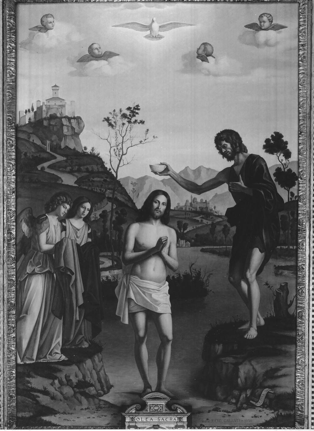 battesimo di Cristo (dipinto, opera isolata) di Galanti Piero (sec. XX)